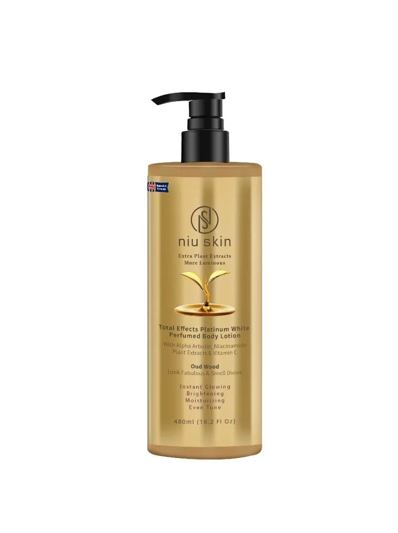 NIU SKIN -Extra Plant Extracts More Luminous (With Alpha Arbutin, Niacinamide & Vitamin C) OUD WOOD Body Lotion 480ml
