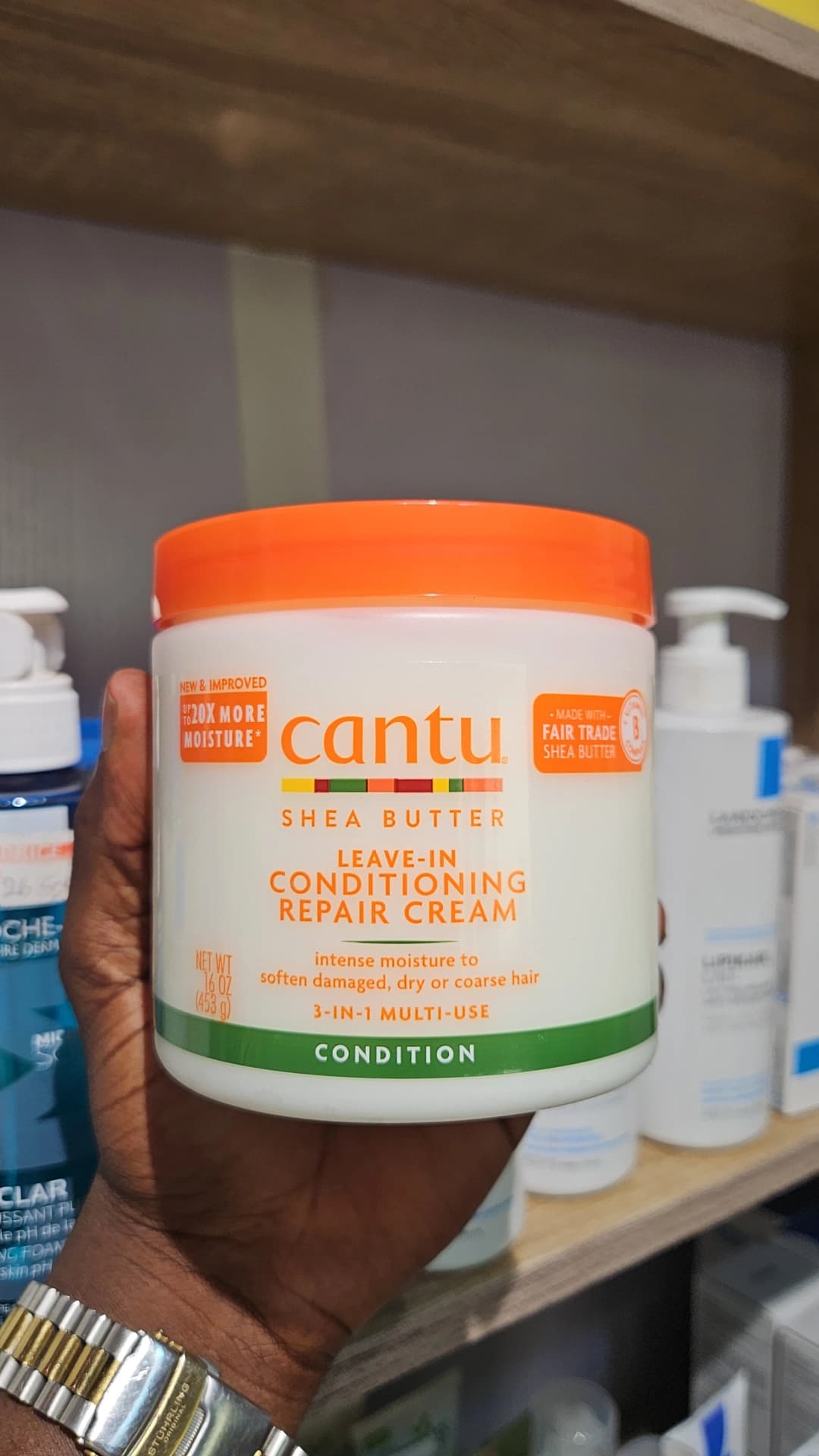 Cantu Shea Butter Leave-In Conditioner Conditioning Repair Cream, 453g